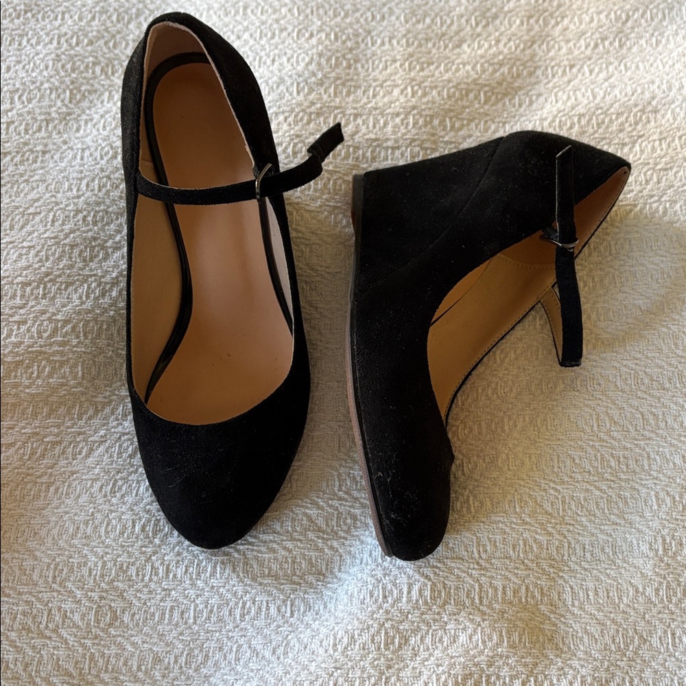 Black Suede Mary Jane Wedges size 6 - worn a couple times. EUC